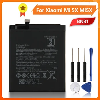 Аккумулятор телефона BN31 для Xiao Mi5X Mi 5X Redmi Mi A1 Mi 5X Note 5A REDMI S2 Y1 Y1 Lite Y2