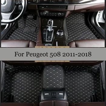 Для Peugeot 508 2018 2017 2016 2015 2014 2013 2012 2011 Автомобильные коврики для укладки интерьера, Водонепроницаемые Анти-Грязные кожаные коврики